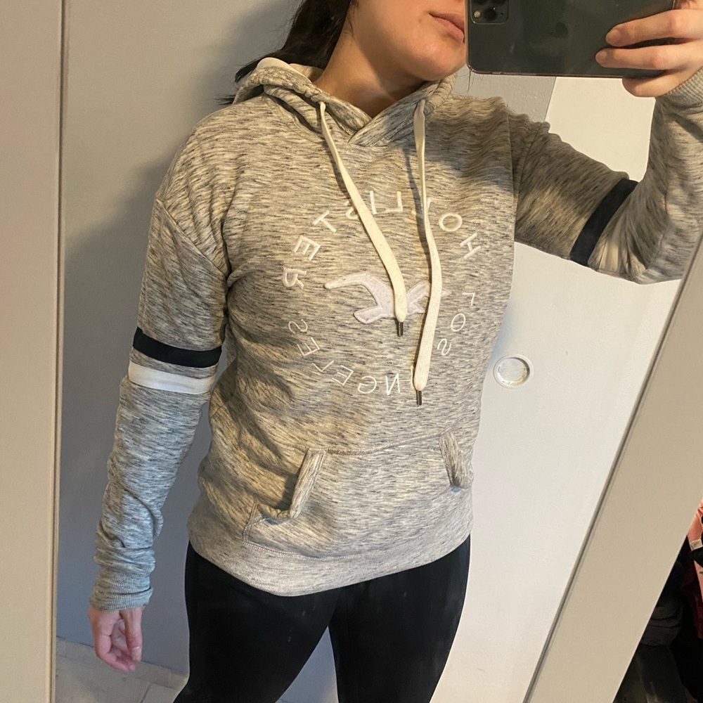 Hollister Gray Varsity Hoodie